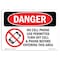 Signmission Safety Sign, OSHA Danger, 7" Height, No Cell Phone Use In Area, Landscape OS-DS-D-710-L-1736 - alternate 1